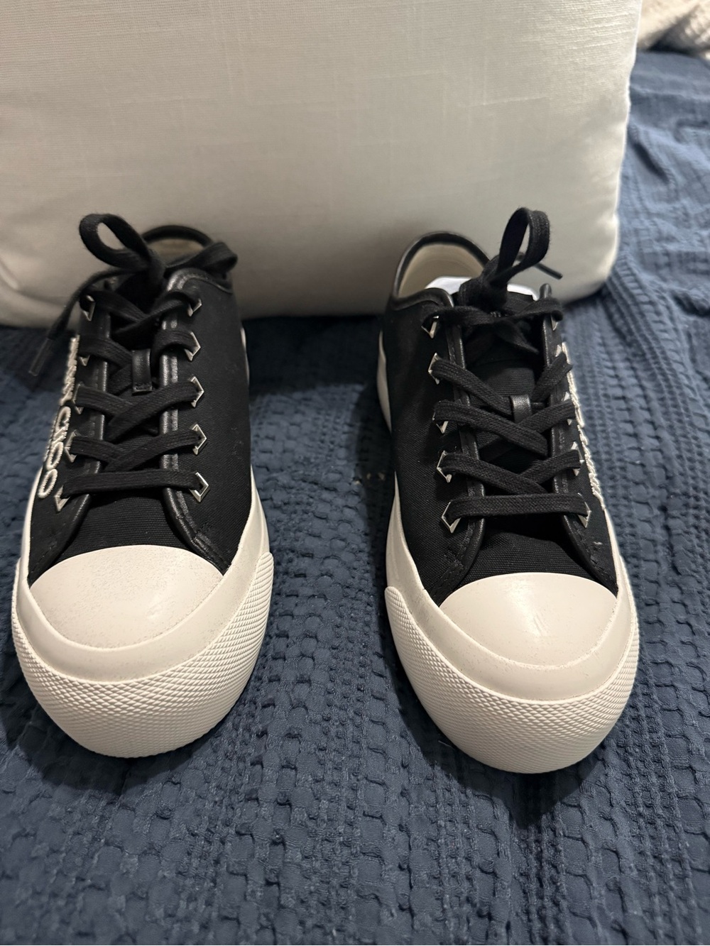 Jimmy Choo Black and White Platform Sneakers